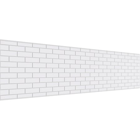 Ekena Millwork Set of Four Panels for 94 1/2"W x 24 1/4"H Subway Brick Fretwork Wainscot Wall Paneling WPKP12X01X47SBK
